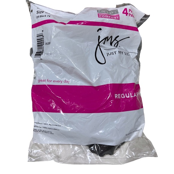 Just My Size Accessories Jms Reinforced Toe 4 Pack Pantyhose Off
